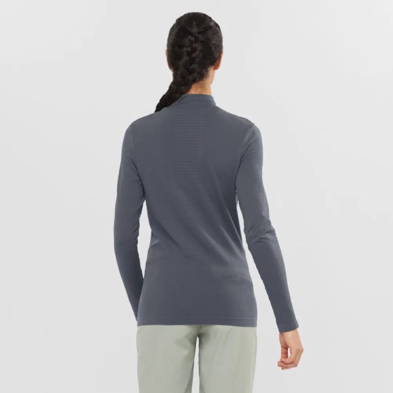 Camiseta Salomon Essential Seamless Long Sleeve Mujer Negros | MX TMBQ392
